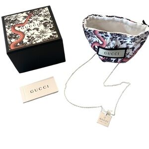 Authentic Gucci 925 Sterling Silver Logo Necklace
